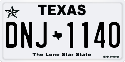 TX license plate DNJ1140