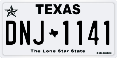 TX license plate DNJ1141