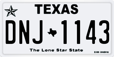 TX license plate DNJ1143
