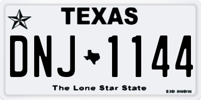 TX license plate DNJ1144