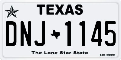 TX license plate DNJ1145