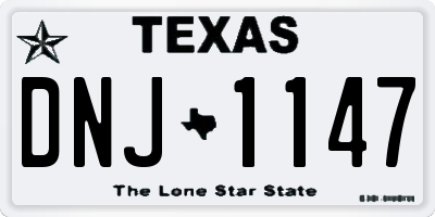 TX license plate DNJ1147