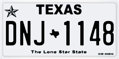 TX license plate DNJ1148