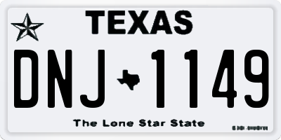 TX license plate DNJ1149
