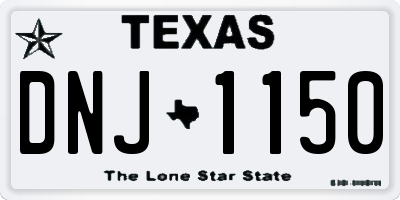 TX license plate DNJ1150