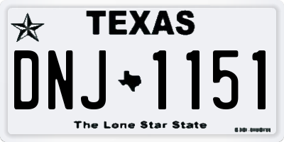 TX license plate DNJ1151