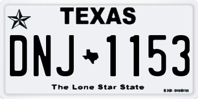 TX license plate DNJ1153