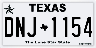 TX license plate DNJ1154