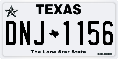 TX license plate DNJ1156