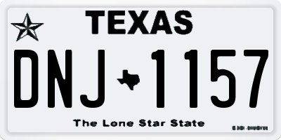 TX license plate DNJ1157