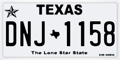 TX license plate DNJ1158