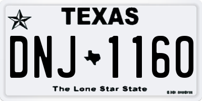 TX license plate DNJ1160