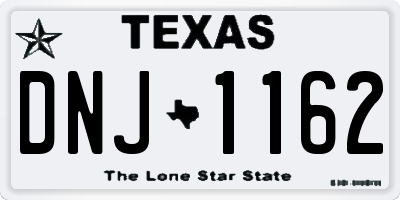 TX license plate DNJ1162