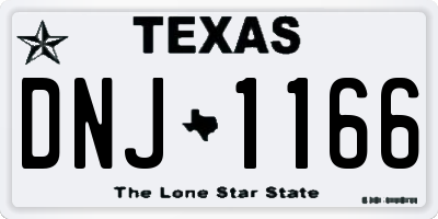 TX license plate DNJ1166