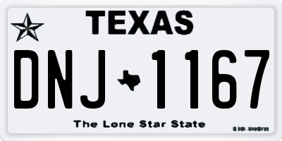 TX license plate DNJ1167