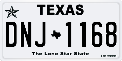 TX license plate DNJ1168