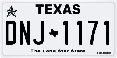 TX license plate DNJ1171