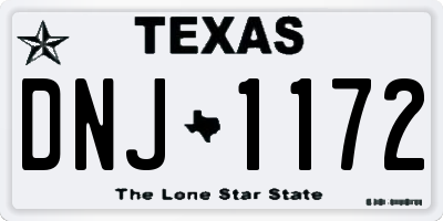 TX license plate DNJ1172
