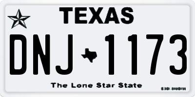 TX license plate DNJ1173