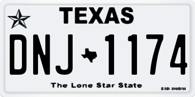 TX license plate DNJ1174