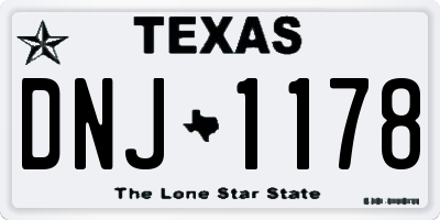 TX license plate DNJ1178