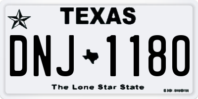 TX license plate DNJ1180