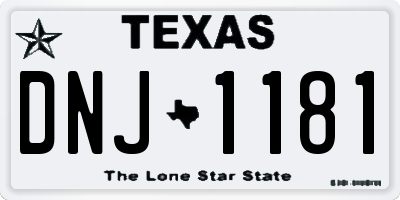 TX license plate DNJ1181