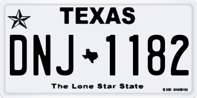 TX license plate DNJ1182