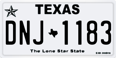 TX license plate DNJ1183