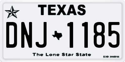 TX license plate DNJ1185