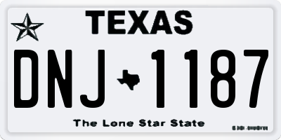 TX license plate DNJ1187