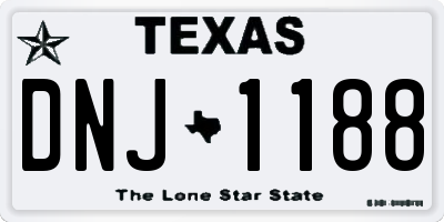TX license plate DNJ1188