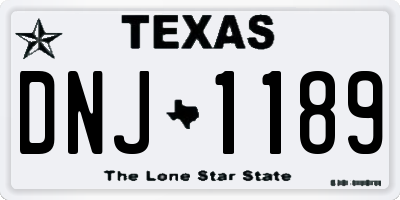 TX license plate DNJ1189