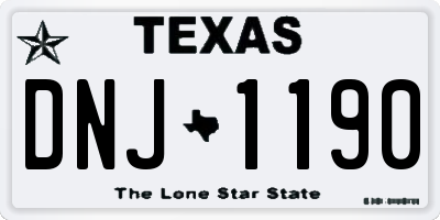 TX license plate DNJ1190