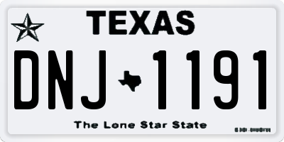 TX license plate DNJ1191