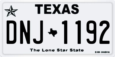 TX license plate DNJ1192