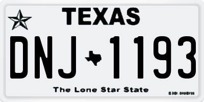 TX license plate DNJ1193