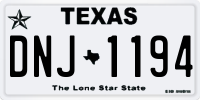 TX license plate DNJ1194