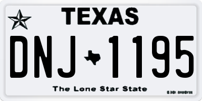 TX license plate DNJ1195