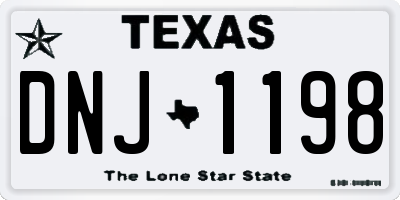 TX license plate DNJ1198