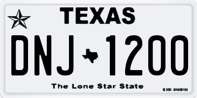 TX license plate DNJ1200