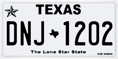 TX license plate DNJ1202