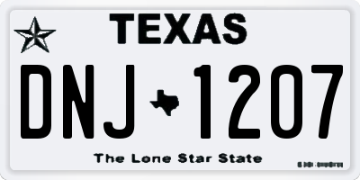 TX license plate DNJ1207