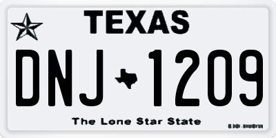 TX license plate DNJ1209