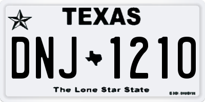 TX license plate DNJ1210