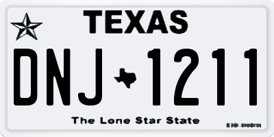 TX license plate DNJ1211
