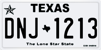 TX license plate DNJ1213