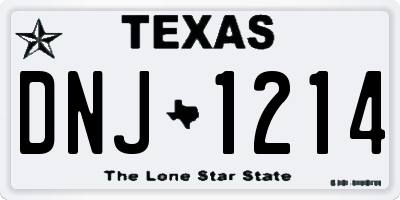TX license plate DNJ1214