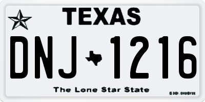 TX license plate DNJ1216