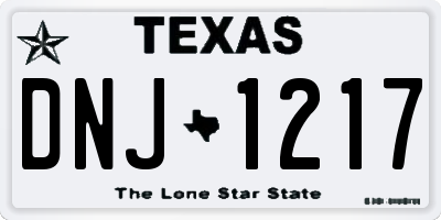 TX license plate DNJ1217